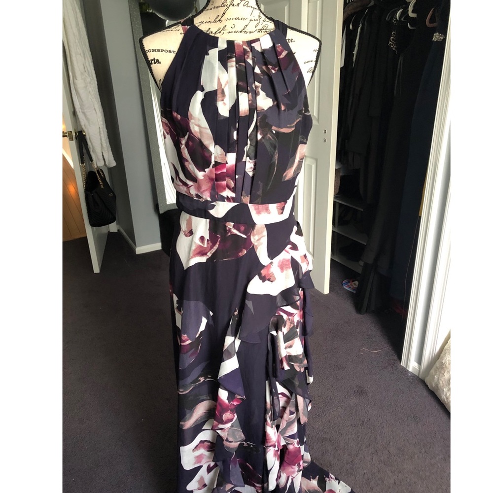 Betsy & Adam Purple Floral Maxi Dress